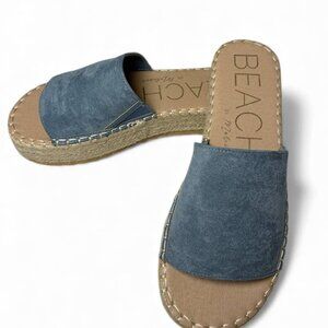 NWOT BEACH by Matisse Skylar Blue Vegan Platform Slides Women’s US 9 / EU 39